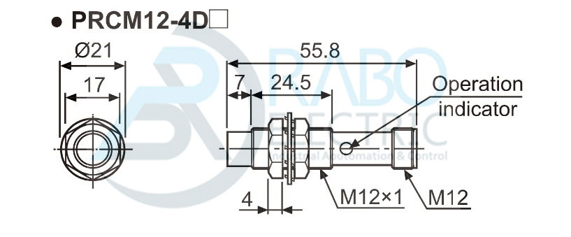 ابعاد سنسور پراکسی سوکتی PRCM-12  آتونیکس سنس 4